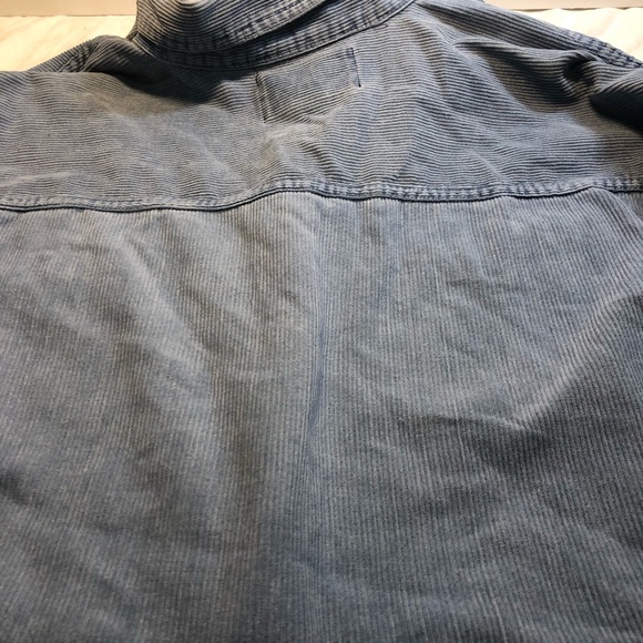 Harley Davidson Corduroy Button Shirt Long Sleeve Blue Biker Motorcycle Large - Picture 11 of 12